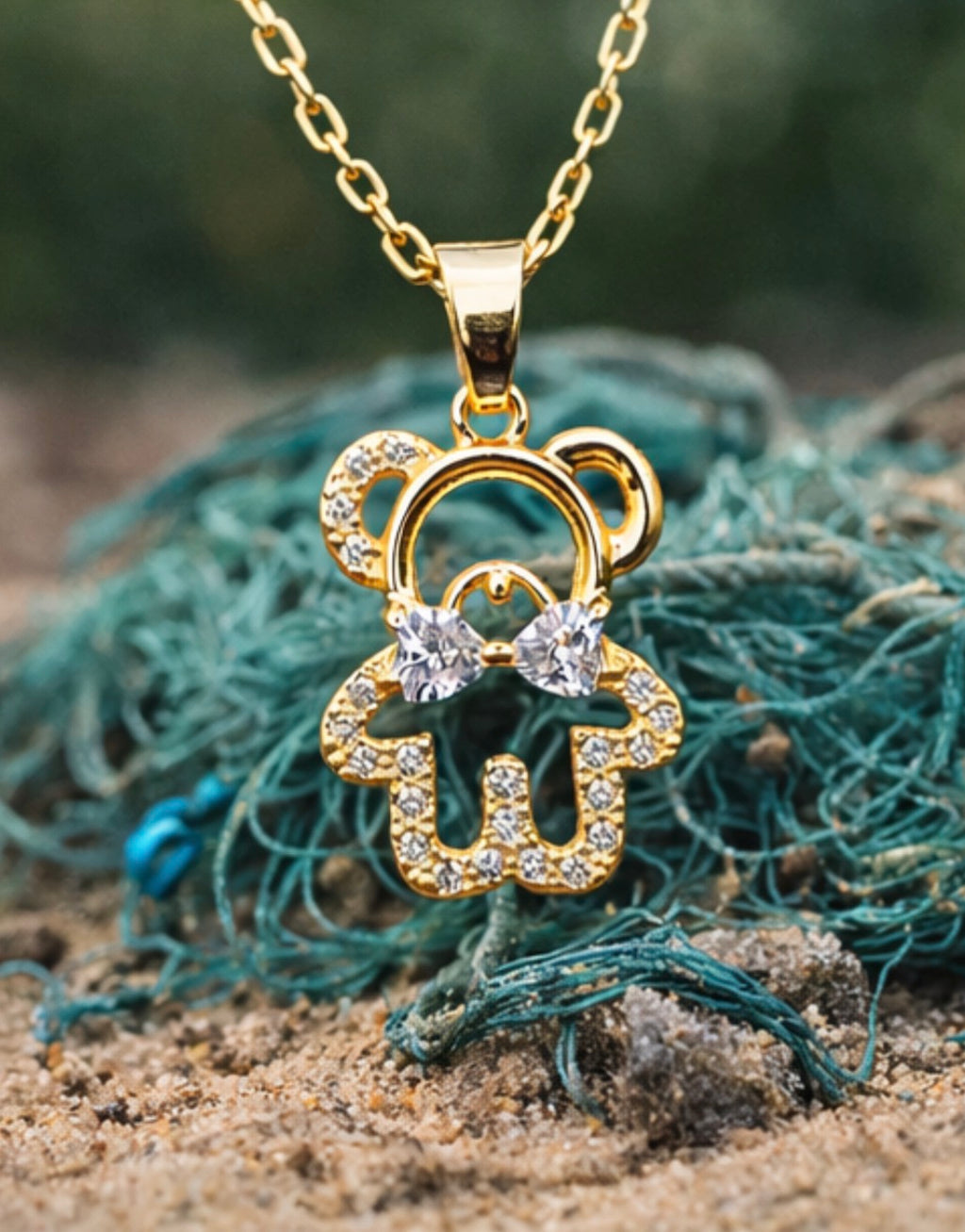 Save The Earth Teddy Necklace