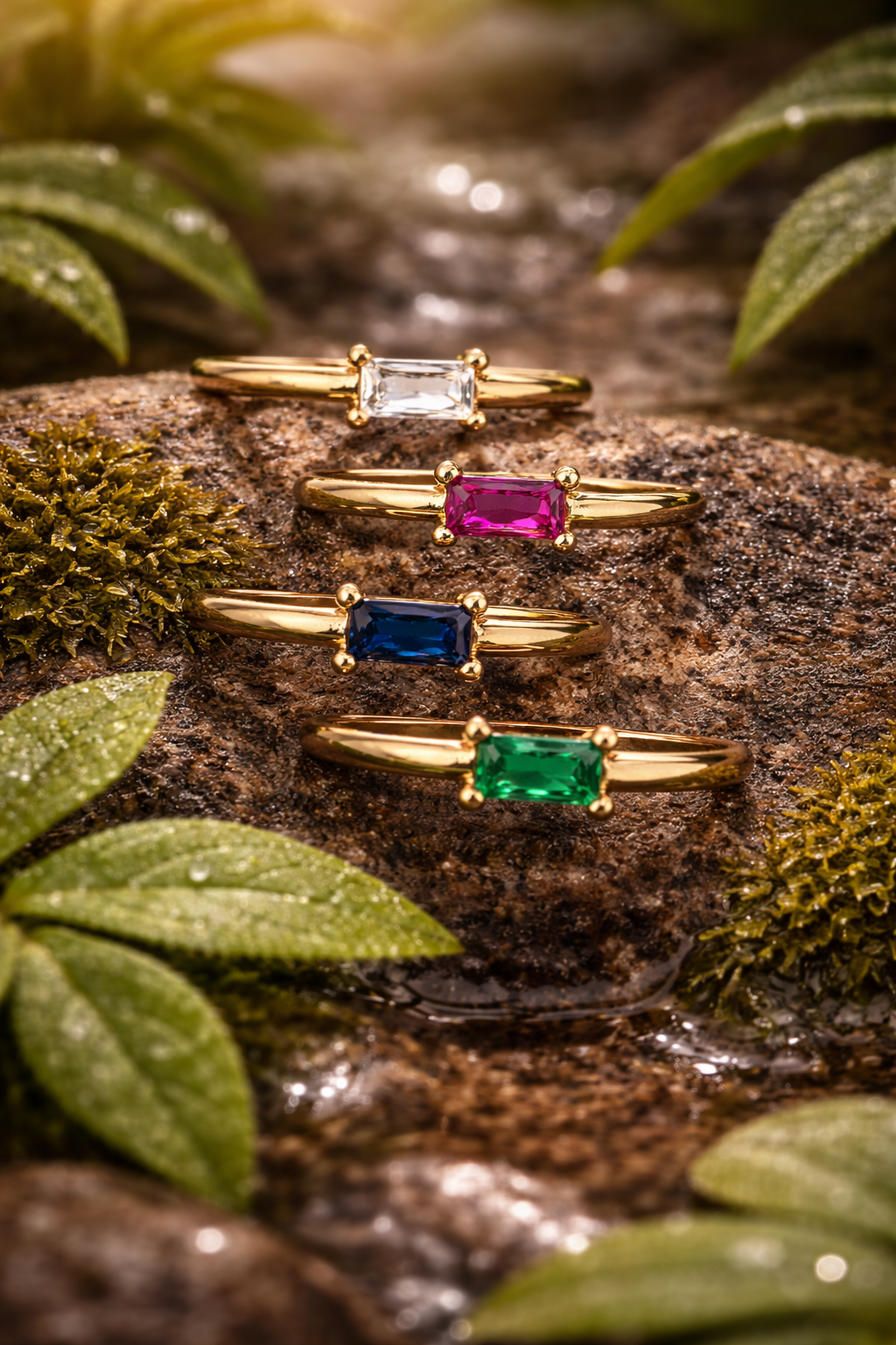 Verdant Bloom Ring Set Of Four