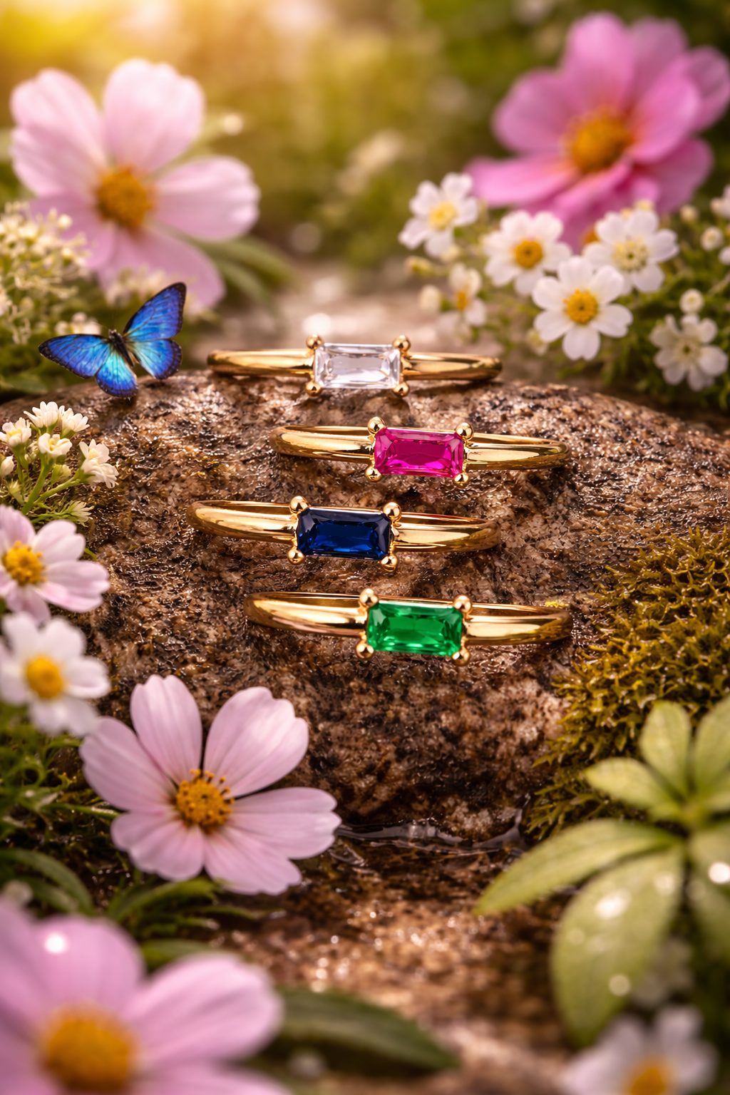 Verdant Bloom Ring Set Of Four