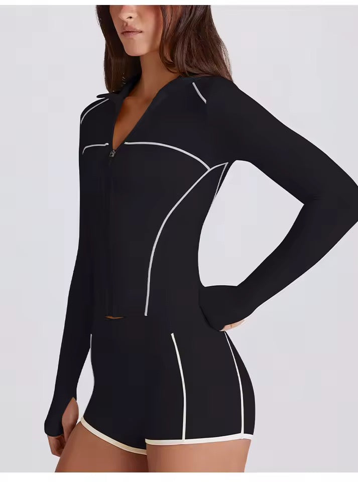 Ivy Hour Zip Blouse Set
