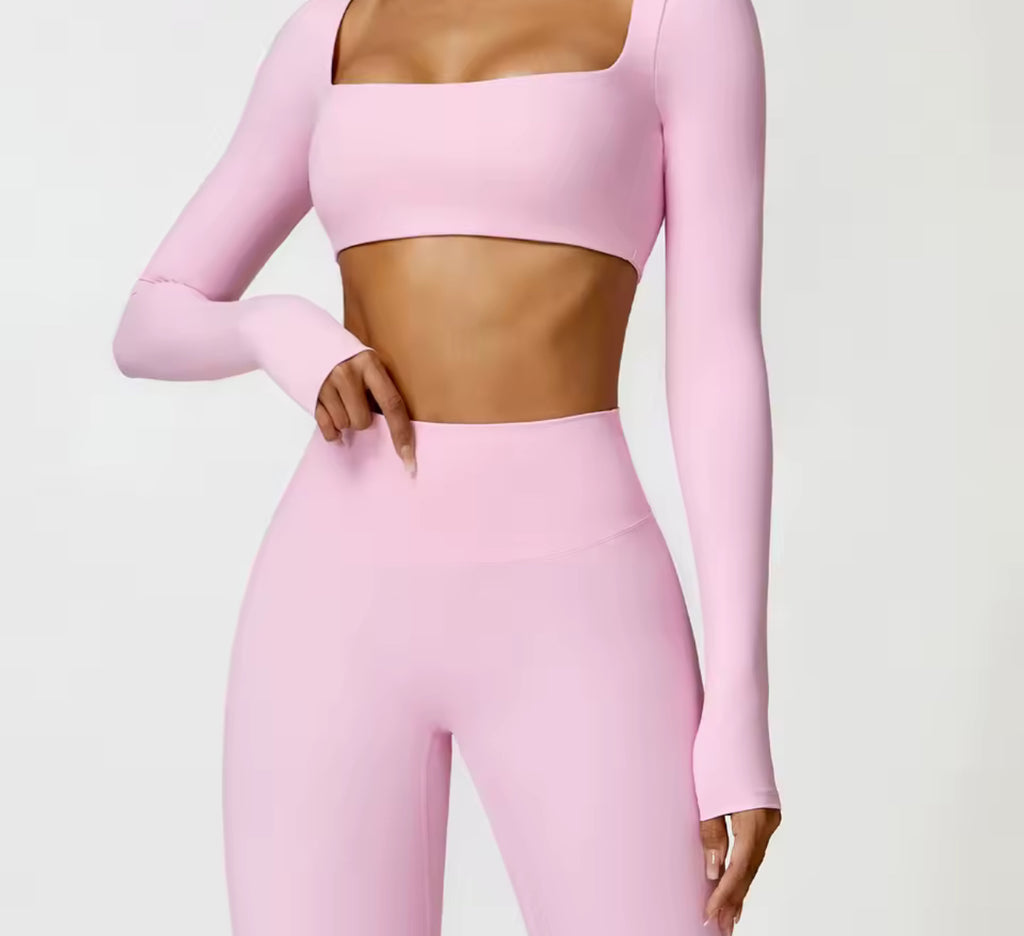 Blush Bloom Long Sleeved Sports Bra